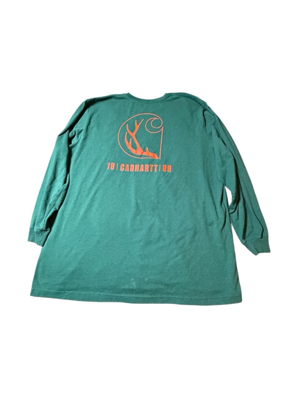 Carhartt shirt men's 3XL Tall green long sleeve pocket thick heavy cotton - Picture 3 of 4